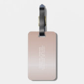 Eenvoudige elegante Roze Glitter Schattigee Monogr Bagagelabel (Achterkant verticaal)