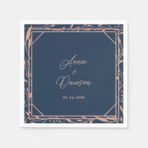 Eenvoudige Elegante Roze Goud & Marine Huwelijk