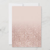 Eenvoudige Elegante Roze Gouden Glitter Bruiloft Kaart (Achterkant)