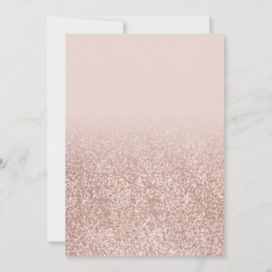 Eenvoudige Elegante Roze Gouden Glitter Bruiloft Kaart (Achterkant)