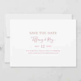 Eenvoudige Elegante Roze Gouden Horizontale Save t Save The Date