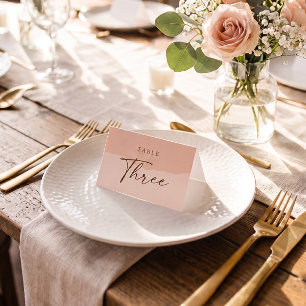 Eenvoudige Elegante Roze Huwelijk Tafel Plaatskaar Plaatskaartje