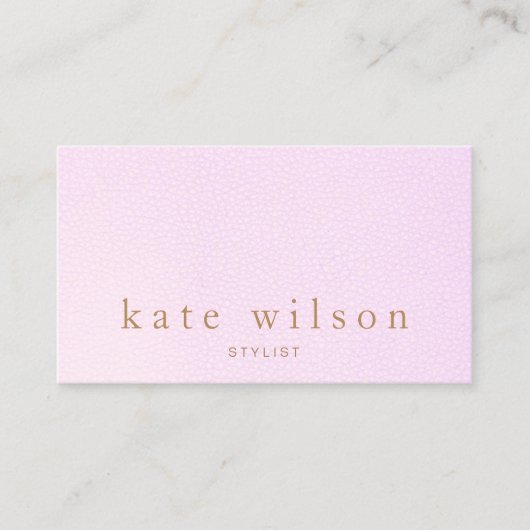 Eenvoudige elegante roze lederen schoonheidssalon visitekaartje (Voorkant)
