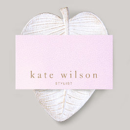 Eenvoudige elegante roze lederen schoonheidssalon visitekaartje