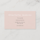 Eenvoudige Elegante Roze Roze Professionele Visitekaartje (Achterkant)