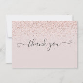 Eenvoudige Elegante Roze Roze Schrift Bedankkaart (Voorkant)