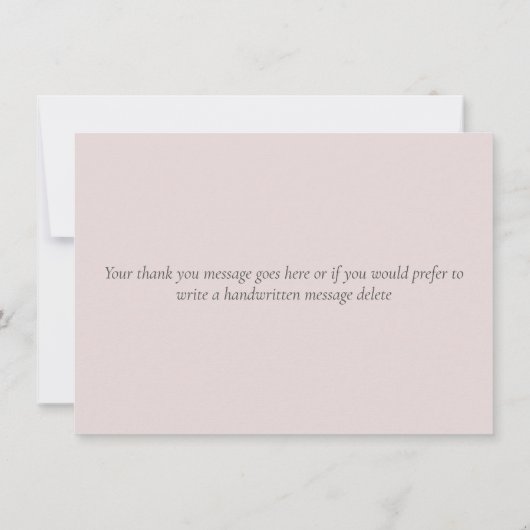 Eenvoudige Elegante Roze Roze Script Bedankkaart (Achterkant)