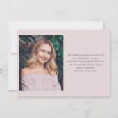 Eenvoudige Elegante Roze Roze Script Foto Bedankkaart (Achterkant)