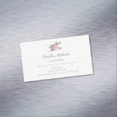 Eenvoudige Elegante Roze Schaar Haarstylist Magnetisch Visitekaartje (Voorbeeld)