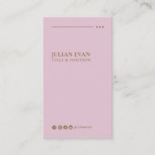 Eenvoudige Elegante Roze Sociale Media LinkedIn Visitekaartje (Voorkant)