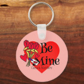 eenvoudige elegante roze valentijn, gezoet voor Cr Sleutelhanger (Voorkant)