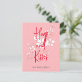 eenvoudige elegante roze valentijn, gezoet voor vr briefkaart (Staand voorkant)