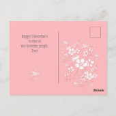 eenvoudige elegante roze valentijn, gezoet voor vr briefkaart (Achterkant)