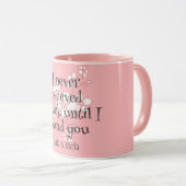 eenvoudige elegante roze valentijn, gezoet voor vr mok (Voorkant rechts)