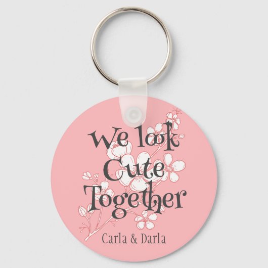 eenvoudige elegante roze valentijn, gezoet voor vr sleutelhanger (Voorkant)