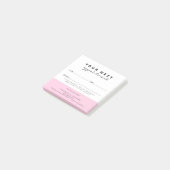 Eenvoudige elegante roze witte salon afspraak post-it® notes (Schuin)