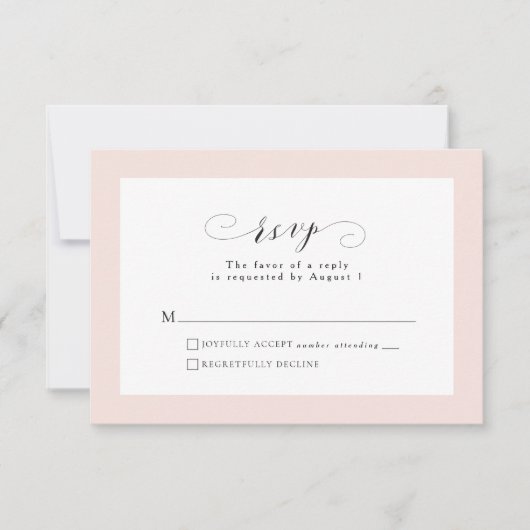 Eenvoudige elegante RSVP-kaart RSVP Kaartje (Voorkant)