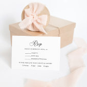 Eenvoudige elegante RSVP | Keuze uit zwarte en wit Informatiekaartje