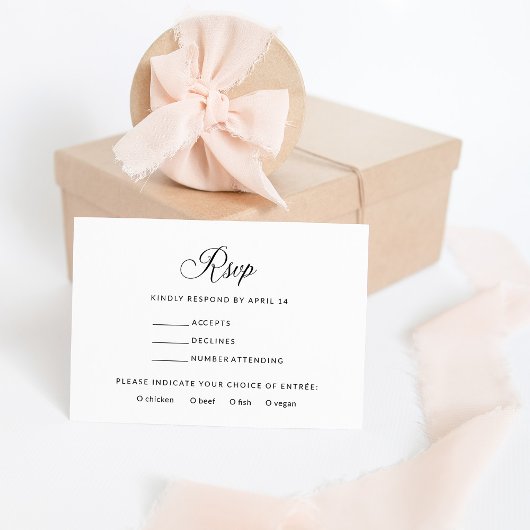 Eenvoudige elegante RSVP | Keuze uit zwarte en wit Informatiekaartje
