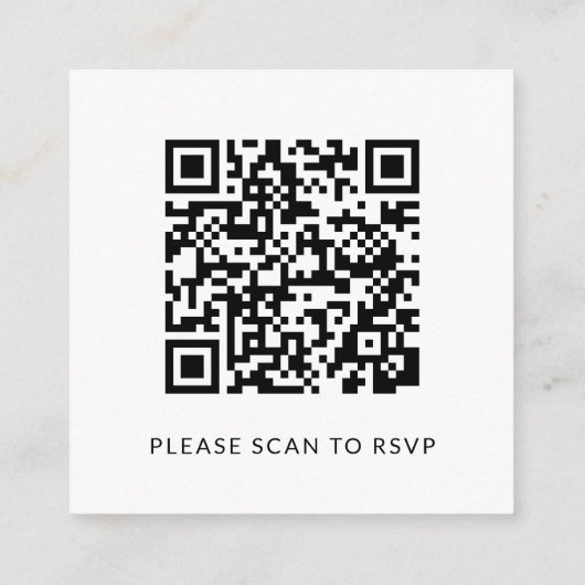 Eenvoudige elegante RSVP met QR-code | Begrotingsh Informatiekaartje (Achterkant)
