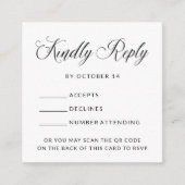 Eenvoudige elegante RSVP met QR-code | Begrotingsh Informatiekaartje (Voorkant)