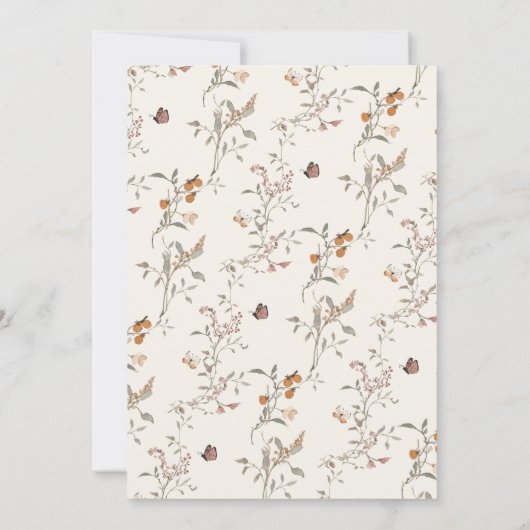 Eenvoudige Elegante Rustieke Boho Bloemige Bruilof Kaart (Achterkant)