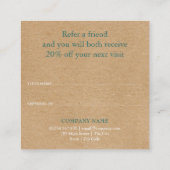 Eenvoudige elegante rustieke eucalyptusbladeren aanbevelingskaartje (Achterkant)