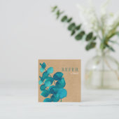 Eenvoudige elegante rustieke eucalyptusbladeren aanbevelingskaartje (Staand voorkant)