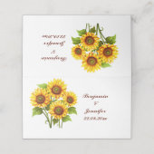 Eenvoudige elegante rustieke zonnebloem bruiloft plaatskaartje (Buitenkant ongevouwen)