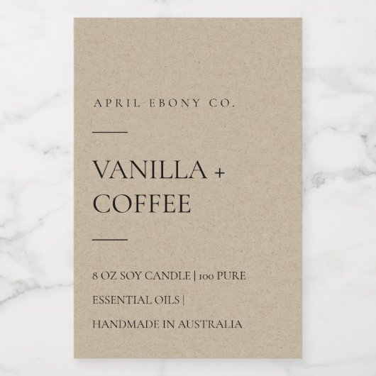 EENVOUDIGE ELEGANTE RUSTISCHE KRAFT MINIMAAL MODER VOEDSELCONTAINER ETIKET (Enkel label)