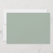 Eenvoudige Elegante Saliegroene Script Bruidsborre Kaart (Achterkant)