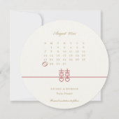 Eenvoudige Elegante Save The Date Chinese Ronde Tr Kaart (Voorkant)
