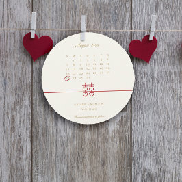 Eenvoudige Elegante Save The Date Chinese Ronde Tr Kaart