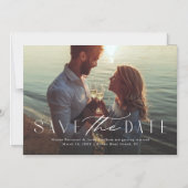 Eenvoudige elegante save the date met één foto in magnetische uitnodiging (Voorkant)