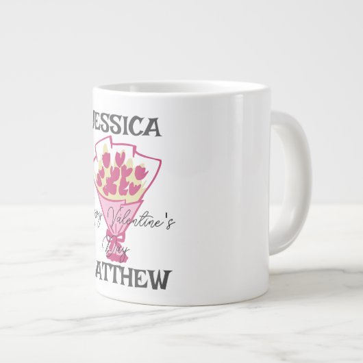 eenvoudige elegante schattige valentijn, lief voor grote koffiekop (Voorkant rechts)
