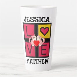 eenvoudige elegante schattige valentijn, lief voor latte mok
