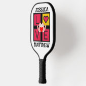 eenvoudige elegante schattige valentijn, lief voor pickleball paddle (Links)