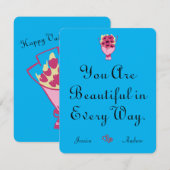 eenvoudige elegante schattige valentijn, Zoet voor Notitiekaartje (Voorkant / Achterkant)