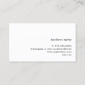 Eenvoudige Elegante Schone Textuur Wit Vet Visitekaartje (Achterkant)