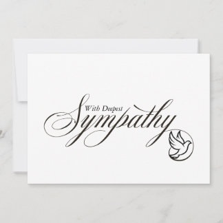 Eenvoudige Elegante Schrift Duif Condoleancekaart Aankondiging
