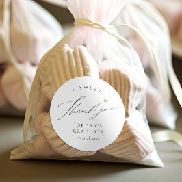Eenvoudige Elegante Script Afstudeer Cadeautjes Be Ronde Sticker
