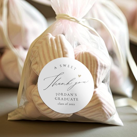 Eenvoudige Elegante Script Afstudeer Cadeautjes Be Ronde Sticker
