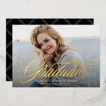 Eenvoudige elegante script afstudeerfoto afstudere