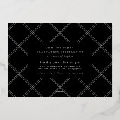 Eenvoudige elegante script afstudeerfoto afstudere folie uitnodiging (Achterkant)