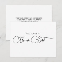 Eenvoudige Elegante Script Bloemenmeisje Aanzoekka Notitiekaartje