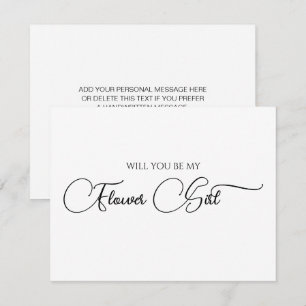 Eenvoudige Elegante Script Bloemenmeisje Aanzoekka Notitiekaartje
