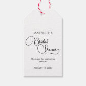 Eenvoudige Elegante Script Bruidsborrel Cadeaulabel (Voorkant)