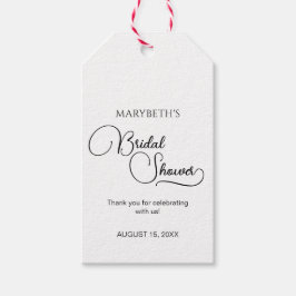 Eenvoudige Elegante Script Bruidsborrel Cadeaulabel