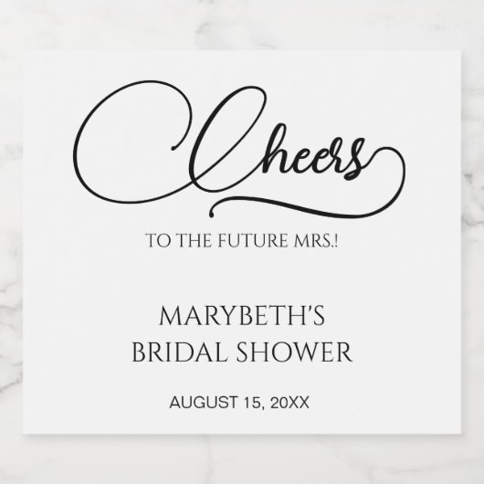 Eenvoudige Elegante Script Bruidsmeisjesfeest Sparkling Wijnetiket (Enkel label)