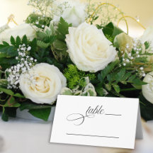 Eenvoudige Elegante Script Bruiloft Tafel Nummer